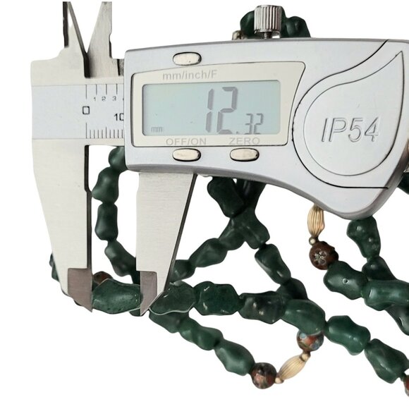 Silver Chinese Export Red Cloisonné, Aventurine Knotted Bead Necklace 30" L E869 - Picture 11 of 12